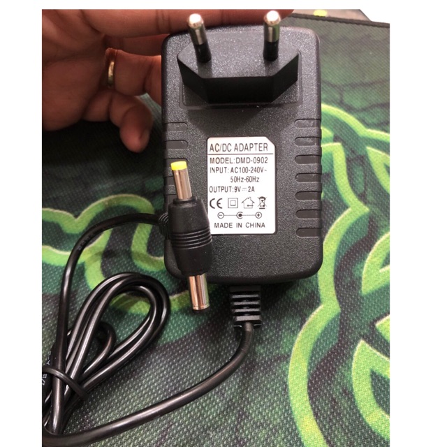 Cục sạc loa kéo 9V-2A loại 2 đầu (jack cắm 5.5ly và 4 ly)