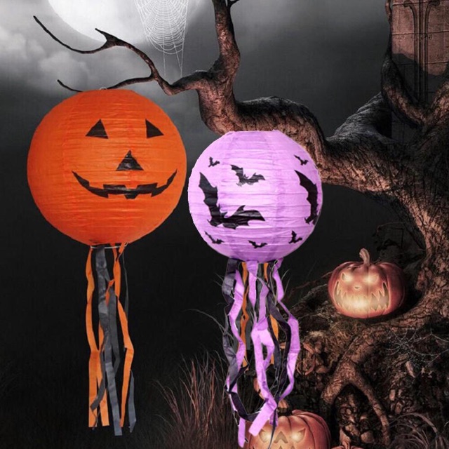 Đèn lồng giấy Halloween - Quả bí ngô 30cm