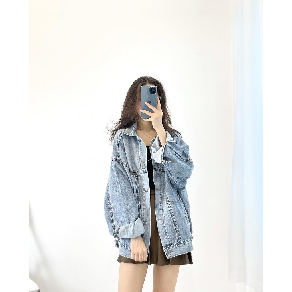 (FREESHIP) Áo khoác bò xanh mới HABIT hàng QC cao cấp MIHO HOUSE