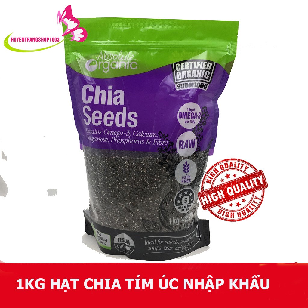 1kg hạt chia úc tím nhập khẩu nguyên chất date mới