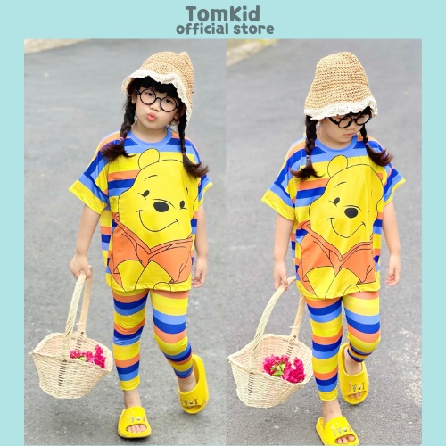 Đồ bộ cho bé gái đồ dài cho bé gái tay ngắn áo cánh dơi cotton chính phẩm loại 1 co giãn không nhão vải 8-23kg Tomkids