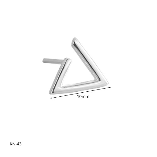 Khuyên tai nam bạc 925 mặt hình tam giác thiết kế đơn giản, cá tính, unisex Triangle 2(1 chiếc) | GEMY SILVER KN43