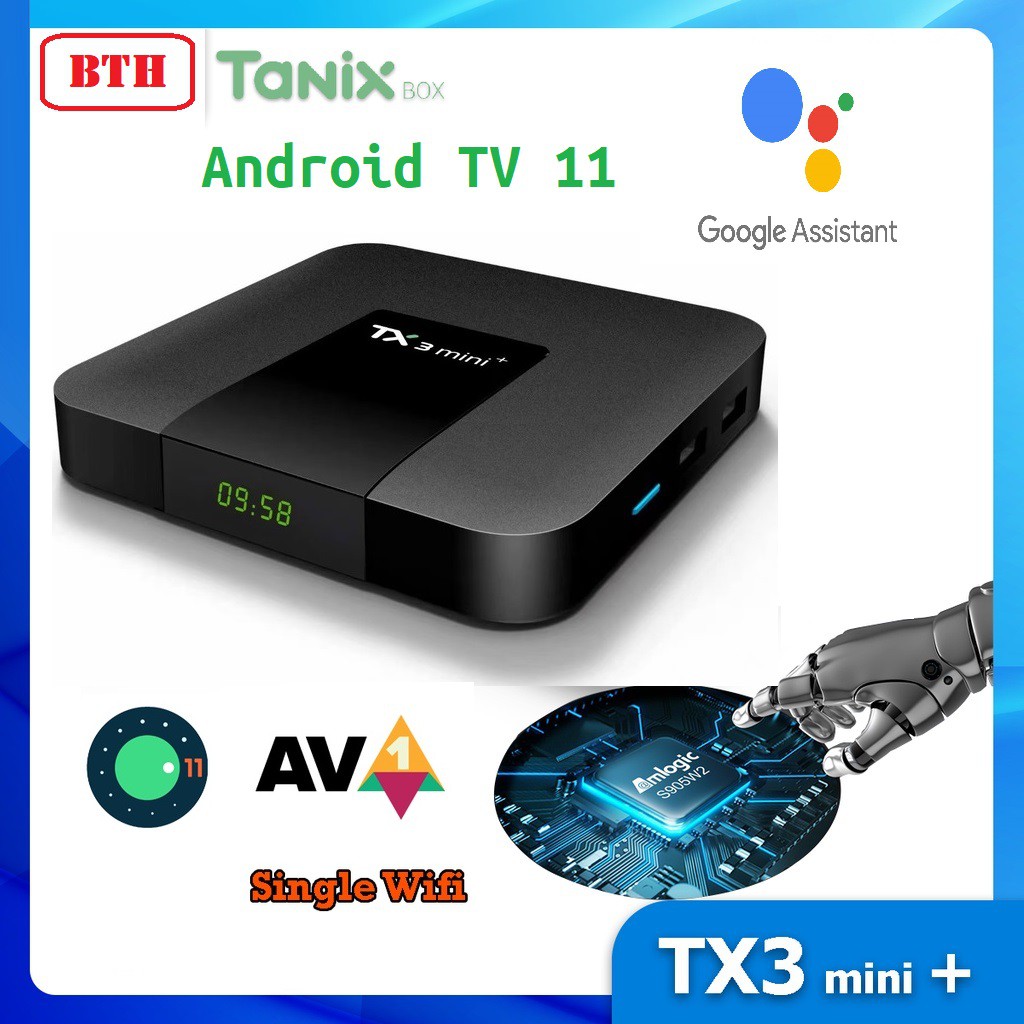 Android TV Box TX3 Mini Plus 2022 - Android TV 11, Amlogic S905W2, Ram 2GB, Bộ nhớ 16GB, Single Wifi, hiệu năng mạnh mẽ