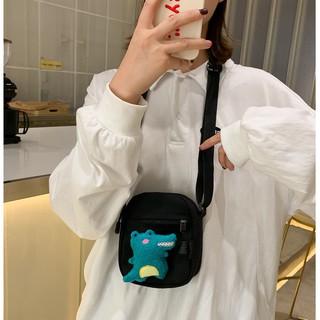 Cute dinosaur canvas bag with shoulder backpack