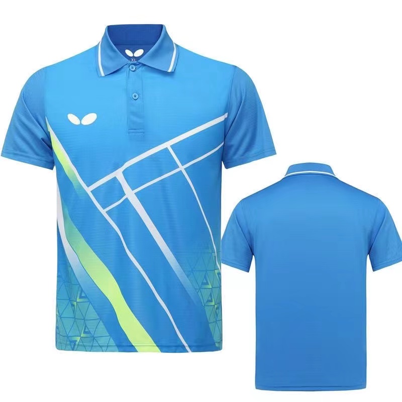 Áo Thun Tay Ngắn Có Cổ Thoáng Khí Mau Khô Phong Cách Mới Dành Cho Nam Nữ Chơi Bóng Bàn