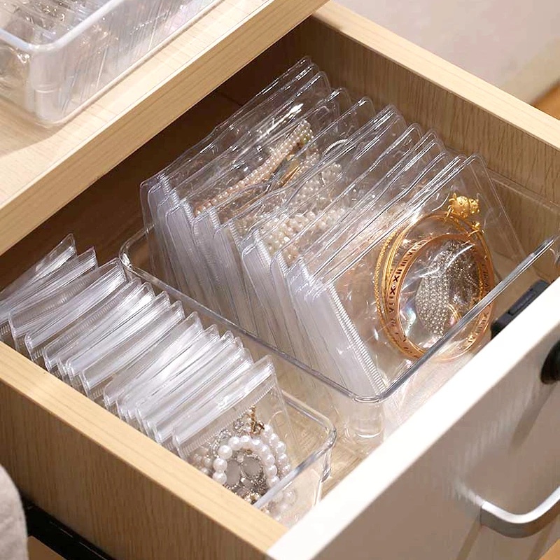 50/84/160 Túi Nhựa Trong Suốt Đựng Trang Sức Chống Bụi Bẩn