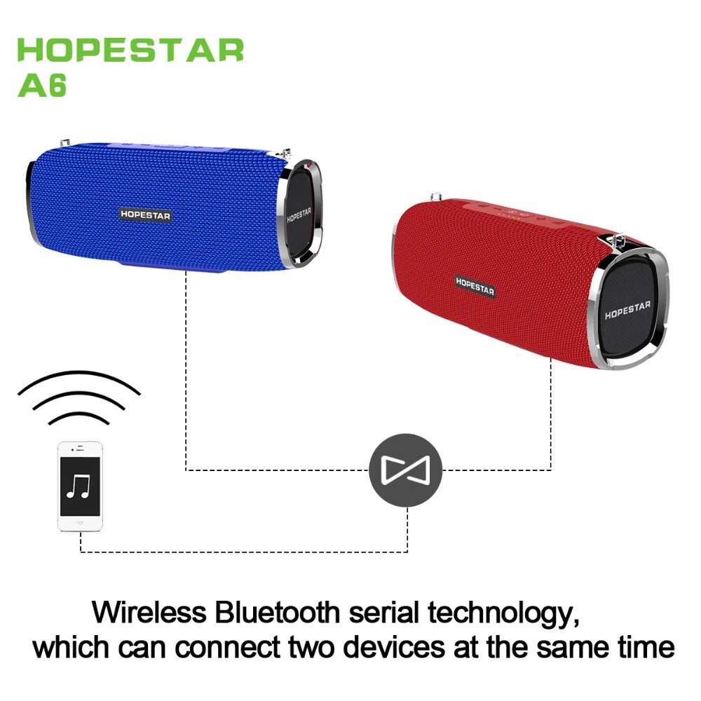 Loa bluetooth cao cấp Hopestar A6 công suất 35W pin 6000mah, âm Bass cực khủng, IPX6 (Màu ngẫu nhiên)