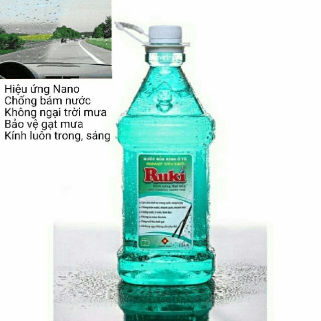 Nước rửa kính xe ô tô Nano Ruki chai lớn 2.5l