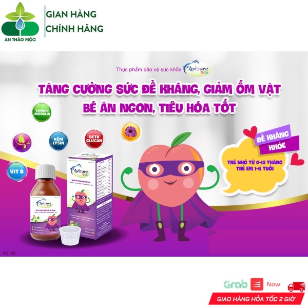 Siro Uống Avisure Muno Tăng Đề Kháng Tự Nhiên Tăng Cường Miễn Dịch Sức Khỏe Cho Bé.Chai 100ml