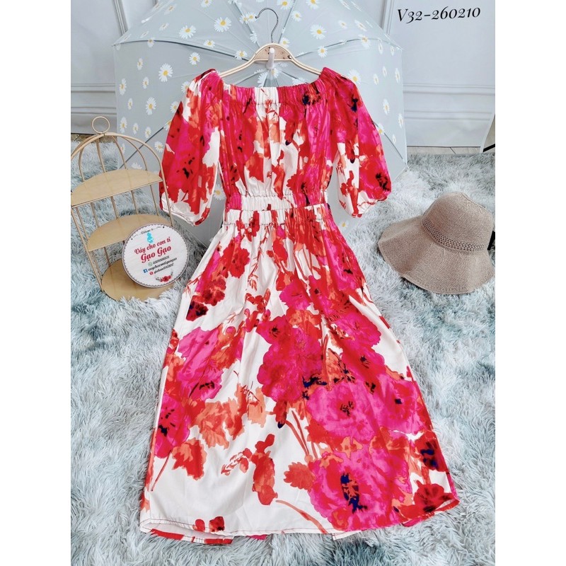 V32 Váy trễ vai cho con bú