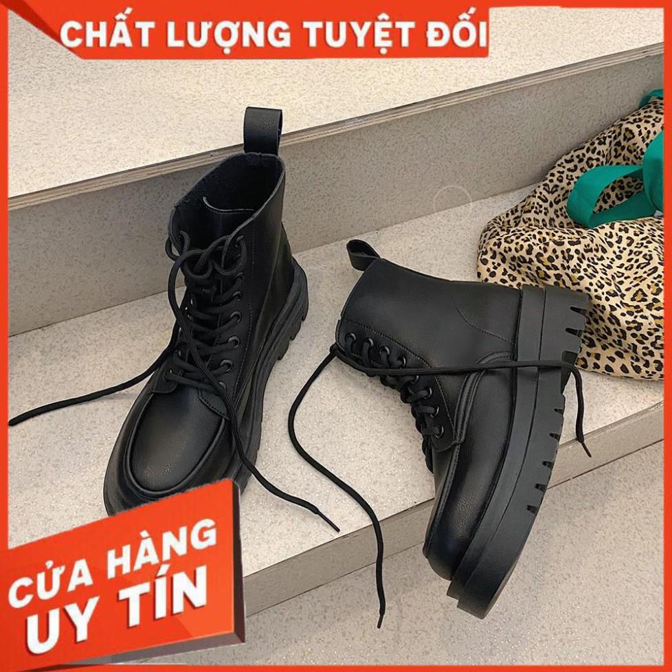 Giày boot nữ giaycổ cao chất liệu da mịn đế cao 4 cm B1185 | BigBuy360 - bigbuy360.vn