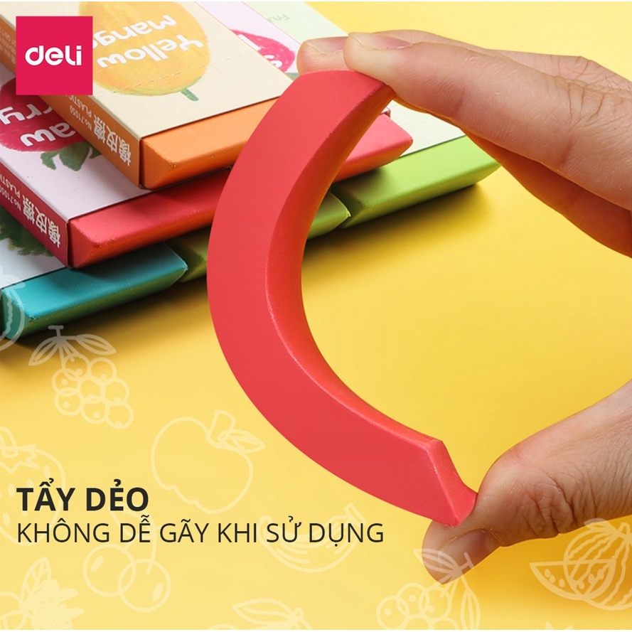 Tẩy chì phác thảo 2B - hình hoa quả -cỡ lớn dùng lâu dài ít vụn tẩy sạch không gãy 71050 - vpp Diệp Lạc (sỉ/lẻ)