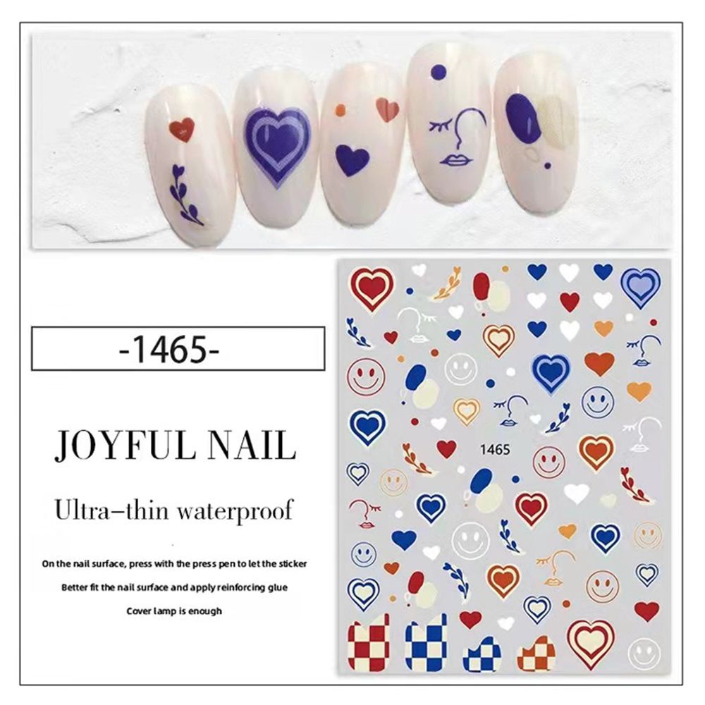 [Hàng mới về] Miếng dán trang trí móng tay hình mặt cười 3D thời trang diy