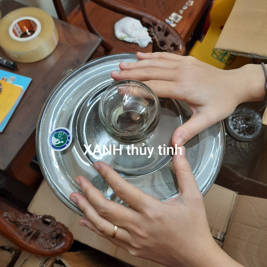 Bình thủy tinh trụ trơn ngâm củ sâm, ngâm quả, ngâm nấm linh chi - 25 Lít