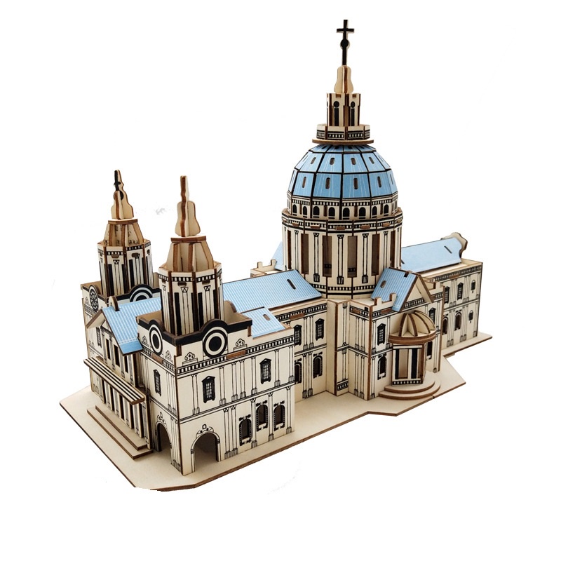 Láp ráp 3D gỗ mô hình nhà thờ St. Paul- đồ chơi lắp ghép bằng gỗ