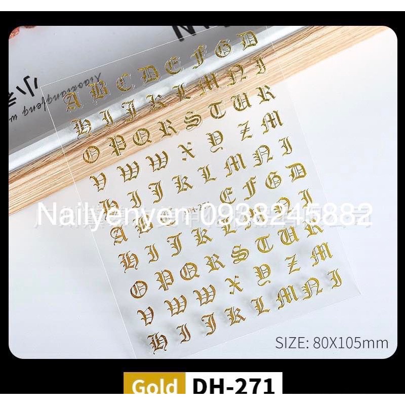 Sticker chữ trang trí móng