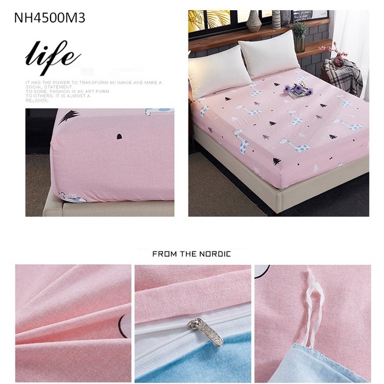 [SALE XẢ KHO] NH4500-Bộ chăn ga gối 150-180*200cm chất cotton 4CT (vỏ chăn, 2 vỏ gối, ga giường) hàng nhập