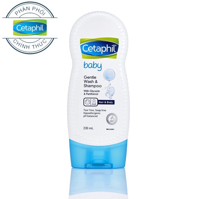 Sữa tắm gội 2 trong 1 Cetaphil Baby Gentle Wash &amp; Shampoo 230ml cho bé