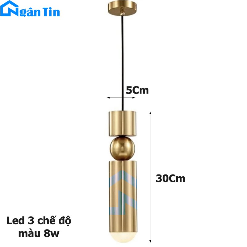 Đèn thả trần hình trụ trang trí phòng khách phòng ngủ Led 8W THCN125 Ngân Tin