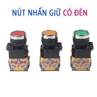 Nút Nhấn Giữ Tủ Điện Có Đèn 3 đèn