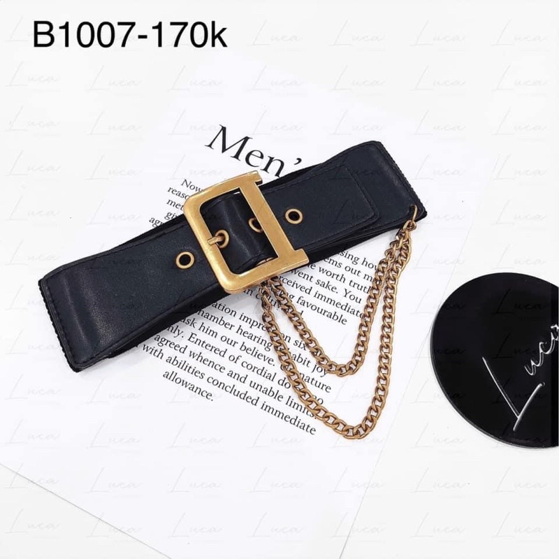 Đai váy da dây xích bản vừa 5cm có xích, Đai hót trend