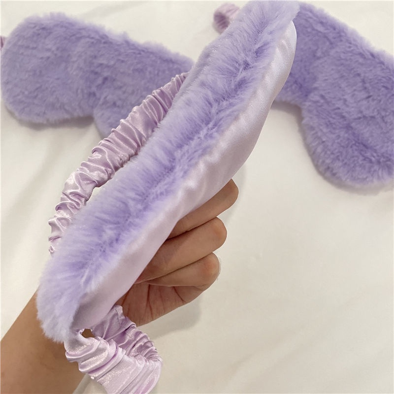 Mặt Nạ Che Mắt Ngủ Bằng Vải Lông Mềm Thân Thiện Với Làn Da Giảm Mệt Mỏi Cho Người Lớn