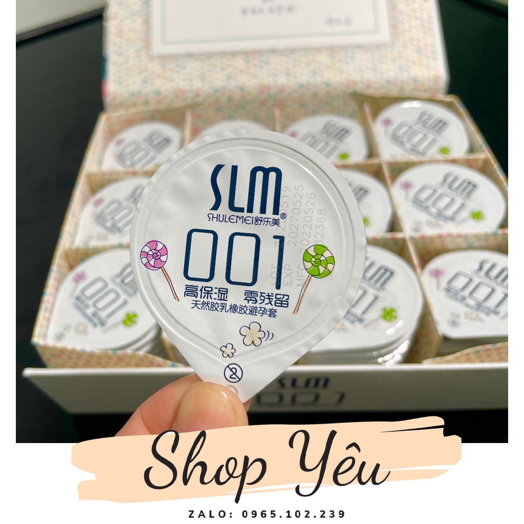 Bao cao su siêu mỏng Slm 001, hộp 108 cái