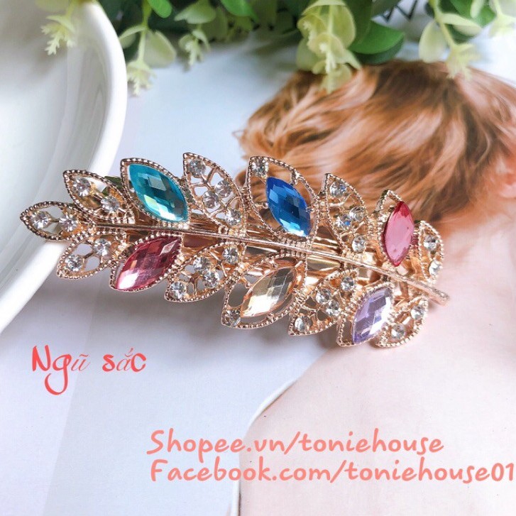 Kẹp đuôi tóc hình chiếc lá thanh lịch cho nữ để