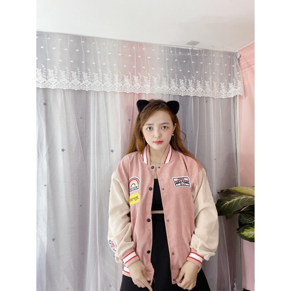[XẢ KHO] Áo khoác bigsize  Bomber Kaki Nhung Logo Thêu 55-85kg