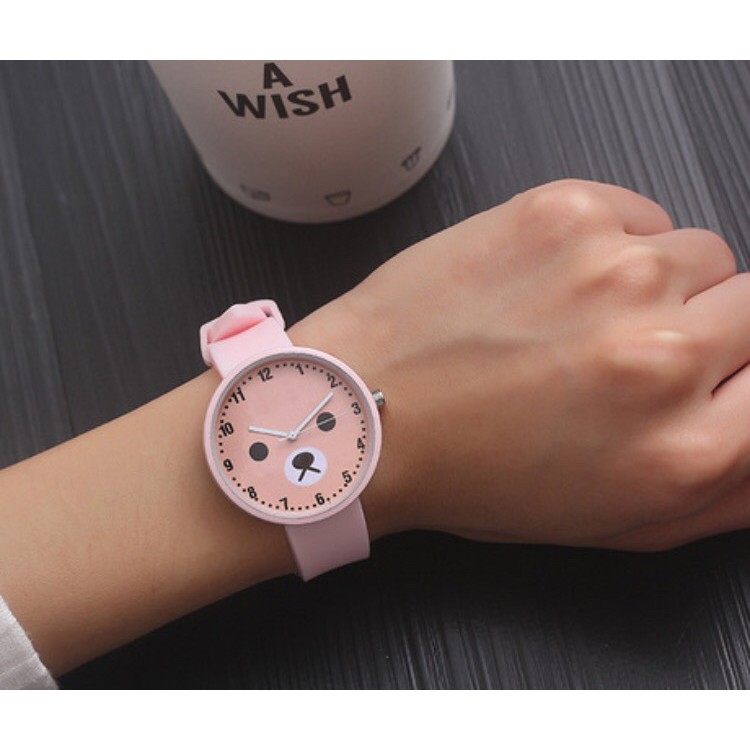 [Mã FAMAYFA2 giảm 10K đơn 50K] ĐỒNG HỒ NAM NỮ DÂY CAO SU HAZO D40 MẶT GẤU NHIỀU MÀU | BigBuy360 - bigbuy360.vn