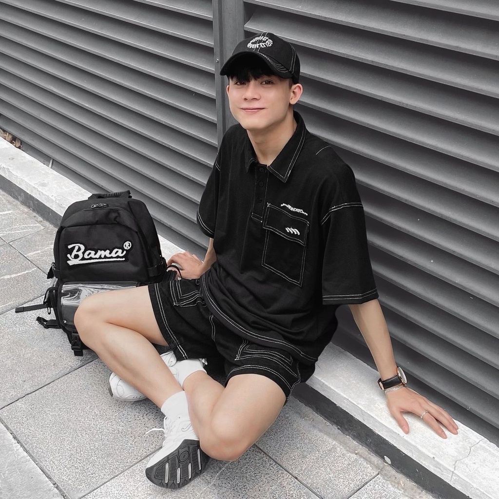 Áo thun Polo tay lỡ Wonder form rộng chất vải gai thoáng mát, Áo Polo Unisex Nam Nữ