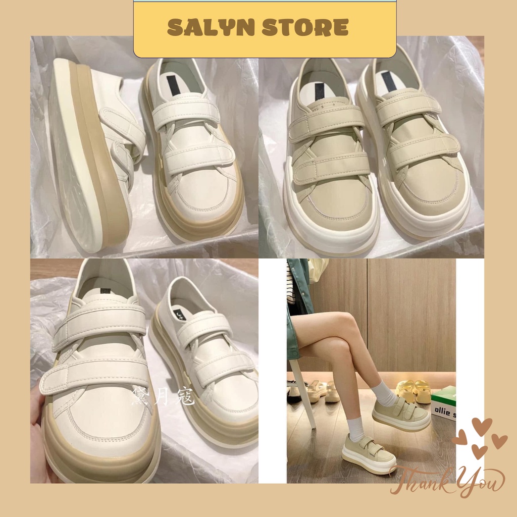 GIÀY ULZZANG NỮ, GIÀY LƯỜI QUAI DÁN NỮ DA ĐẾ BÁNH MÌ SALYN G01
