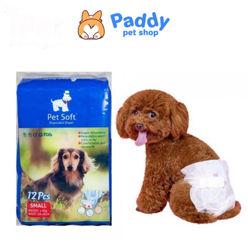 Tã Bỉm Cho Chó Mèo Đủ Size Pet Soft (Túi 12 miếng)