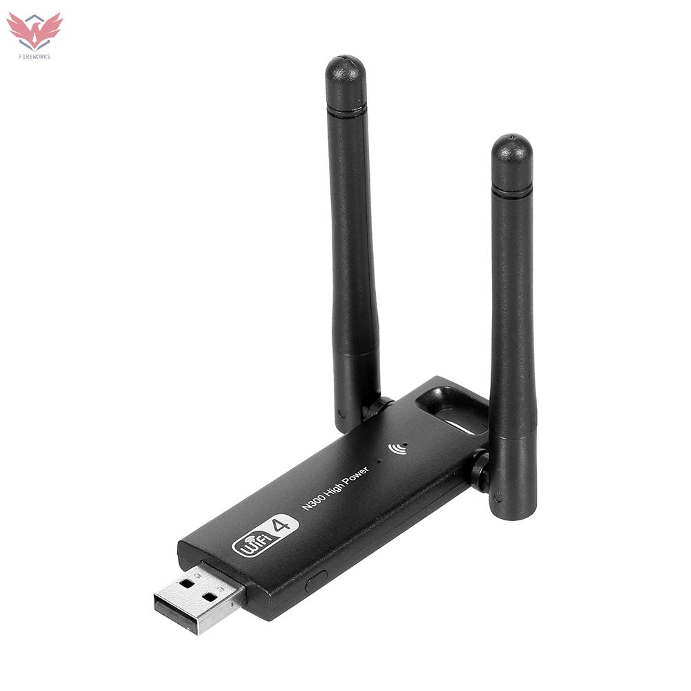 Thiết Bị Truyền Nhận Tín Hiệu Wifi 4 Cổng Usb Không Dây 2.4g 300mbps Có Ăng Ten Đôi