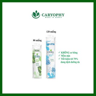 Bông tẩy trang hữu cơ Ceiba 80 Miếng Organic Tree + Cotton 120 Miếng