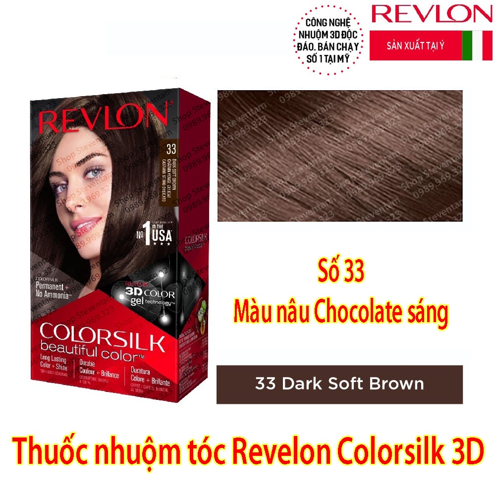 Thuốc nhuộm tóc Revlon Colorsilk số 33 (Dark Soft Brown)