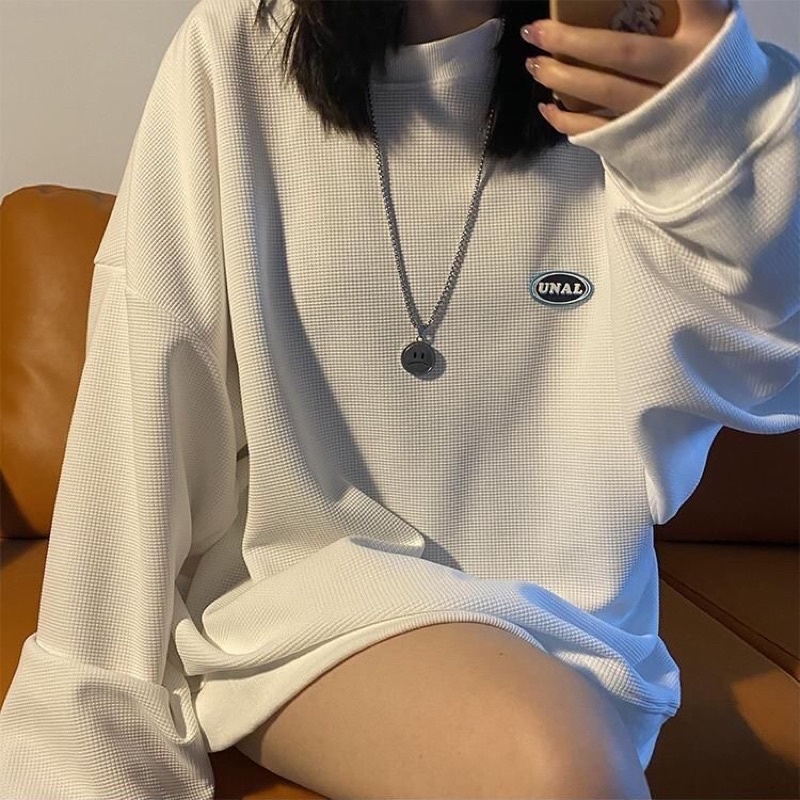 Áo thun dài tay Waffle phong cách Ulzzang