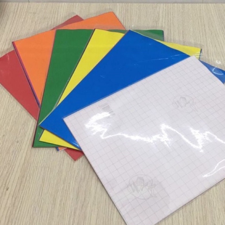 ⚡️[KHO Sỉ - RẺ VÔ ĐỊCH] Giấy thủ công Xấp 7tờ có keo/ Không keo có kẻ caro 17x21