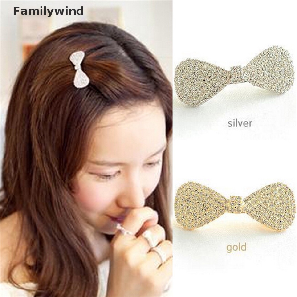 Kẹp tóc hình nơ đính pha lê thời trang 2017 sáng tạo cho nữ