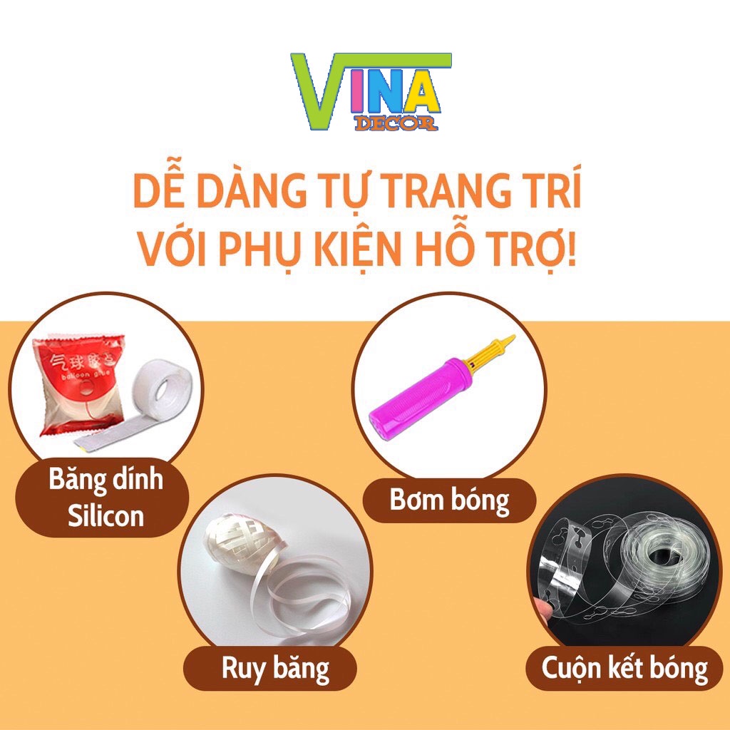 Combo set bóng bay trang trí sinh nhật, trang trí thôi nôi, trang trí đầy tháng bé trai bé gái - VINADECOR