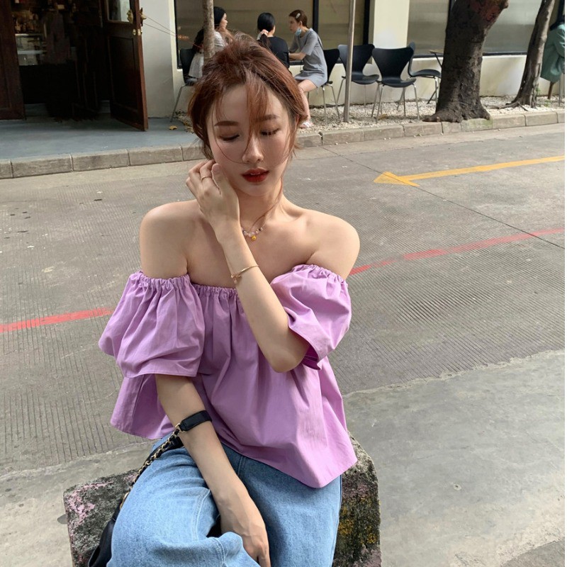 Áo Kiểu Trễ Vai Tay Ngắn Dáng Chữ A Thời Trang Mùa Hè Cho Nữ | BigBuy360 - bigbuy360.vn