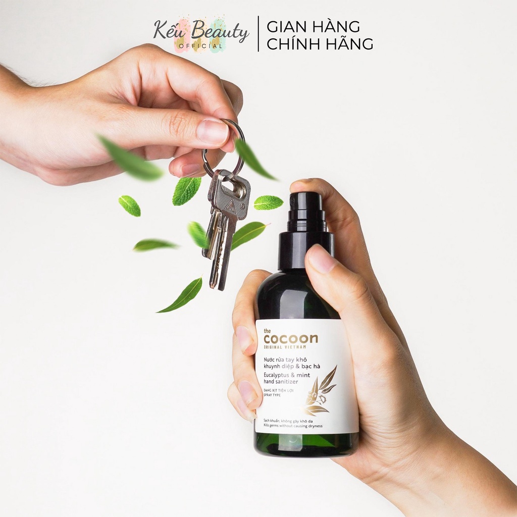 Nước rửa tay khô khuynh diệp và bạc hà Cocoon sạch khuẩn khử mùi không khô da 140ml