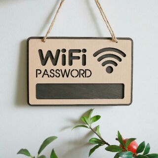 Bảng biển gỗ wifi treo trang trí