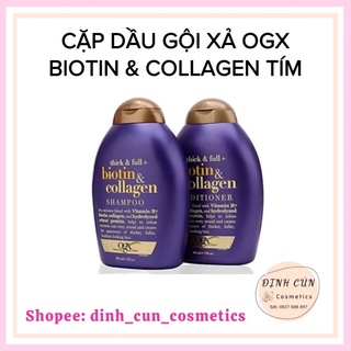 Cặp Dầu Gội Xả Biotin Collagen OGX 385ML - BIOTIN TÍM
