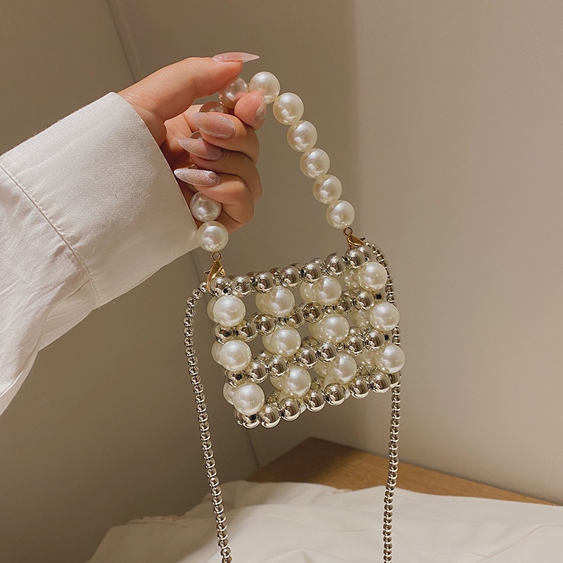 Túi Xách Tay Đính Ngọc Trai Thời Trang Nữ Tính