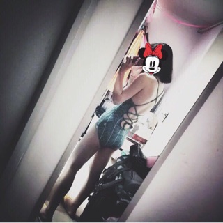 (Có sẵn) Đồ bơi/ bikini liền thân đan lưng xanh