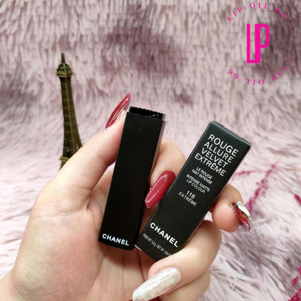 Son Chanel Rouge Allure Velvet 116 Extreme mini 1.2g bờ môi mềm mượt tự nhiên quyến rũ | BigBuy360 - bigbuy360.vn