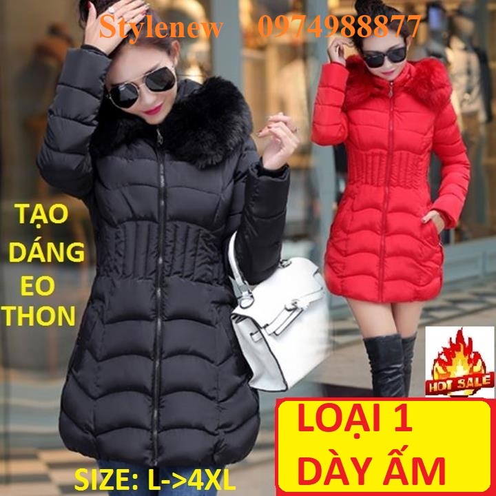 ┅♦☬Áo Phao Nữ Hàn Quốc Dáng Dài Cao Cấp - Dầy Ấm Có Lông Mũ Nhập Khẩu Màu Đen Và Nhiều Đẹp MÃ PHAODAIHANQUOC02