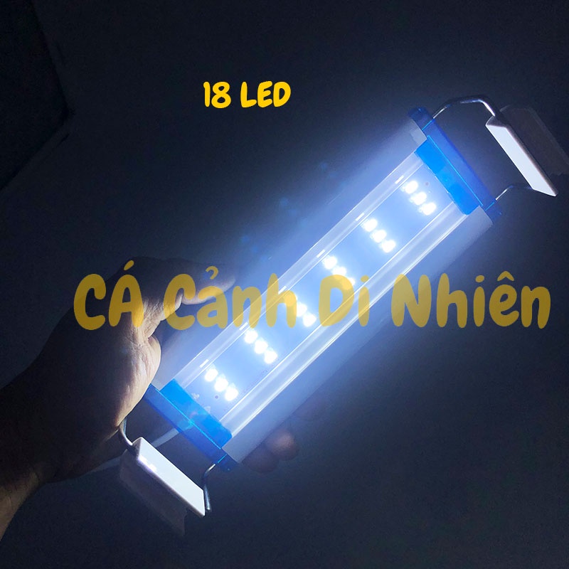 Đèn LED máng kẹp thành hồ cá 20-30 cm 2 dãy màu TRẮNG 18 LED P300