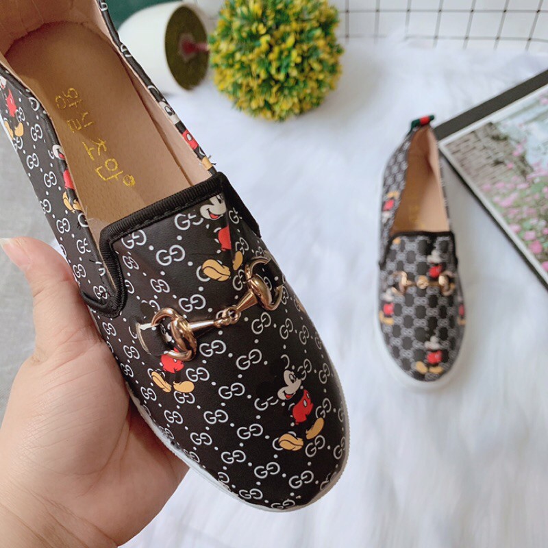 [Sỉ rẻ] Giày slip on nữ đế bệt Miki tag khoá trẻ trung